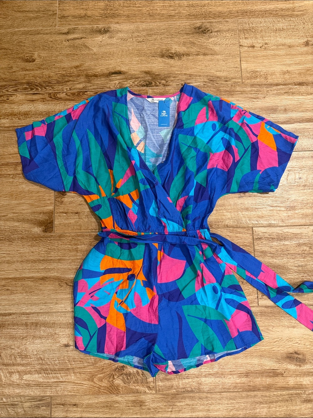 Cupshe Bright Multicolor Women’s Romper with Tie Belt